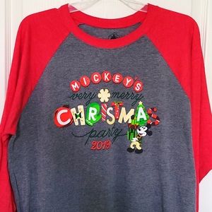 Disney Parks Mickey's Very Merry Christmas Party 2019 3/4 raglan XL